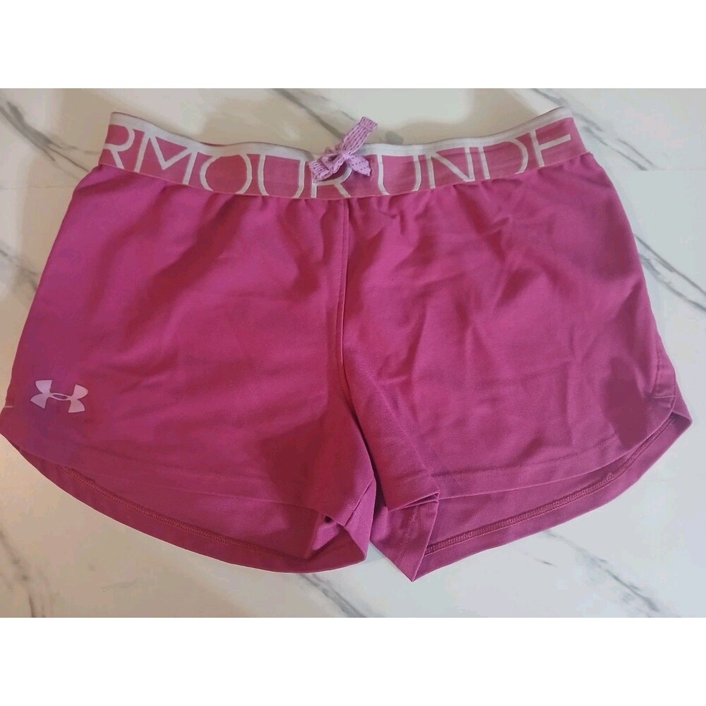 Under Armour Girls Athletic Sports Shorts  Youth Large Black/Pink
